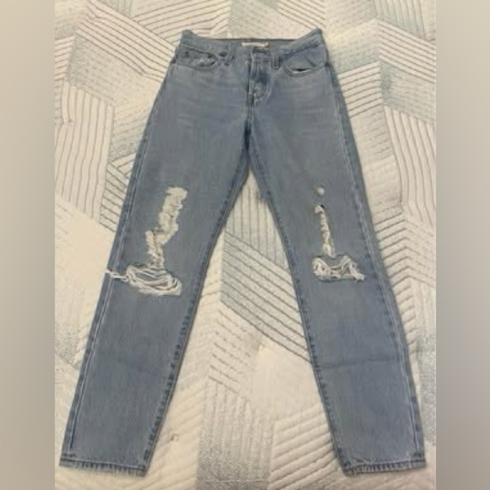 Levi's Light Blue Distressed Skinny Jeans